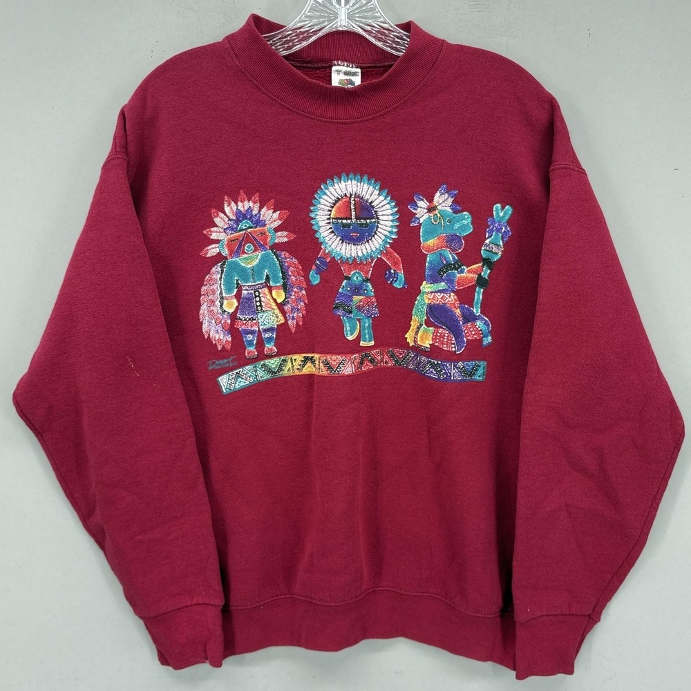 Vintage Southwestern‎ Native American Sweatshirt Womens M Aztec Indian FOL 90s